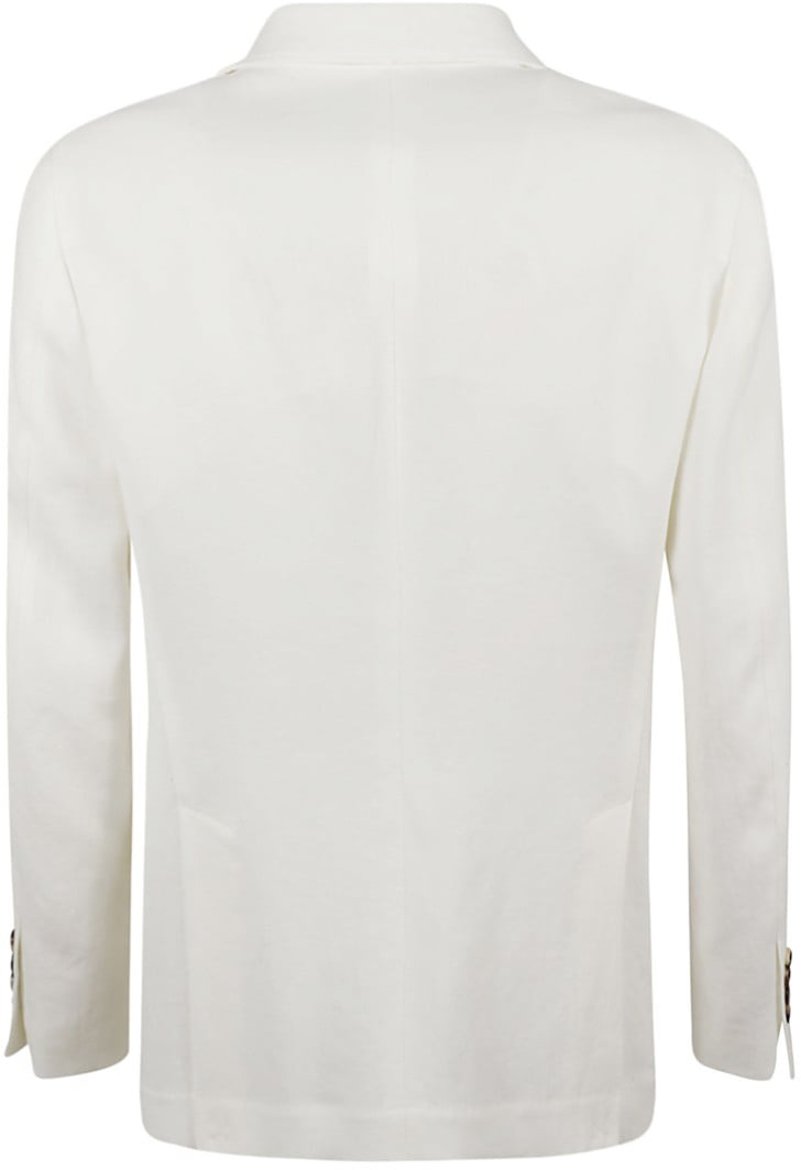 Brunello Cucinelli White Tailored Linen Jacket Wit