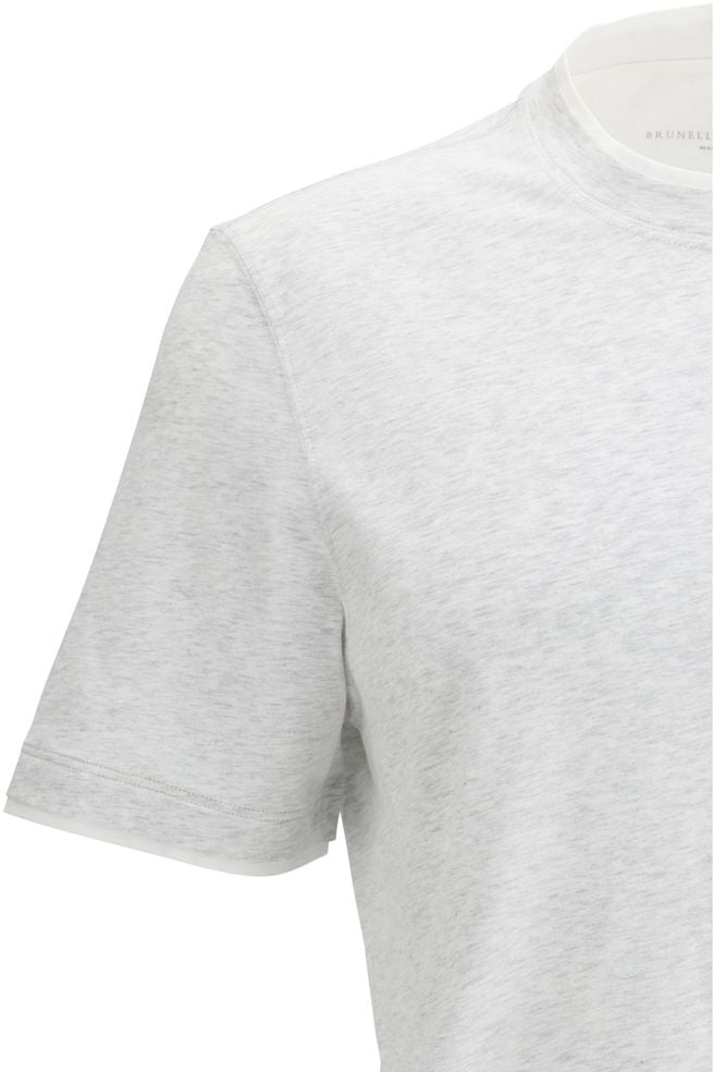 Brunello Cucinelli Gray Cotton T-Shirt Grijs