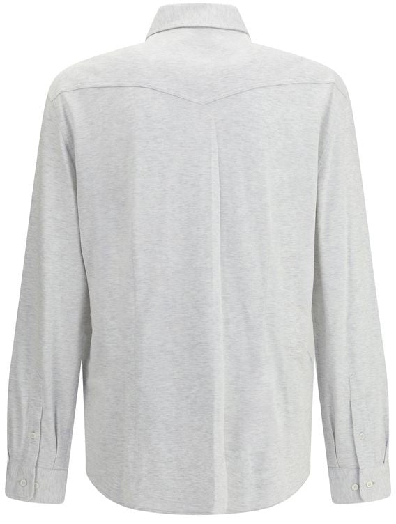 Brunello Cucinelli Gray Denim Shirt Grijs