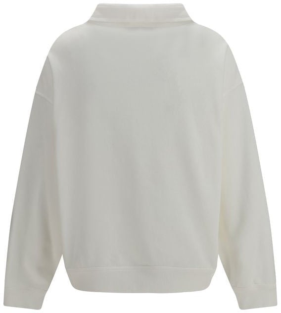 Brunello Cucinelli White Cotton Sweatshirt Wit