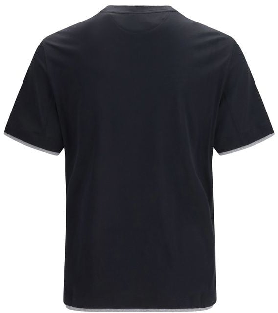 Brunello Cucinelli Black Silk T-Shirt Zwart