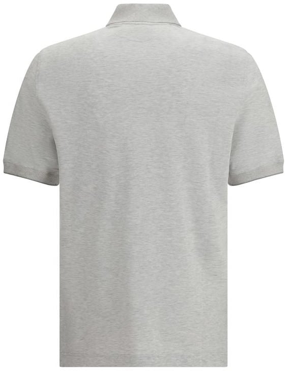 Brunello Cucinelli Gray Cotton Polo Shirt Grijs