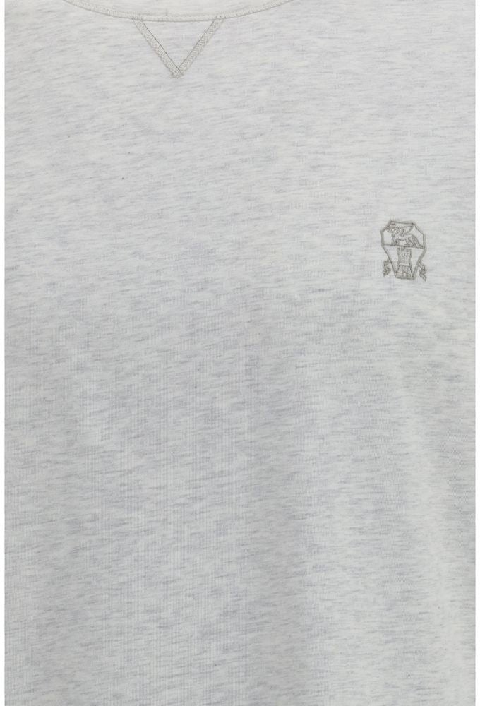 Brunello Cucinelli Gray Cotton T-Shirt Grijs