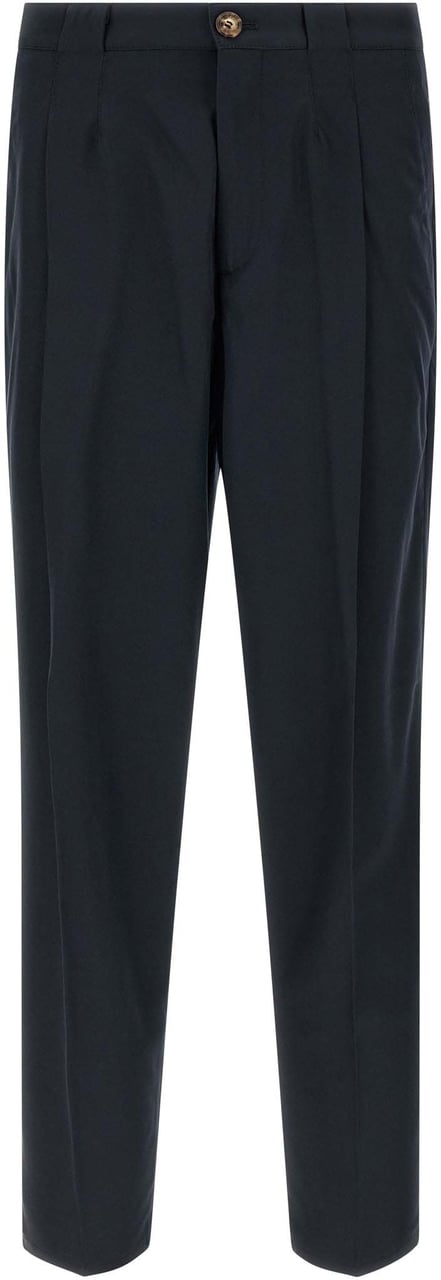 Brunello Cucinelli Blue Cotton Chino Pants Blauw