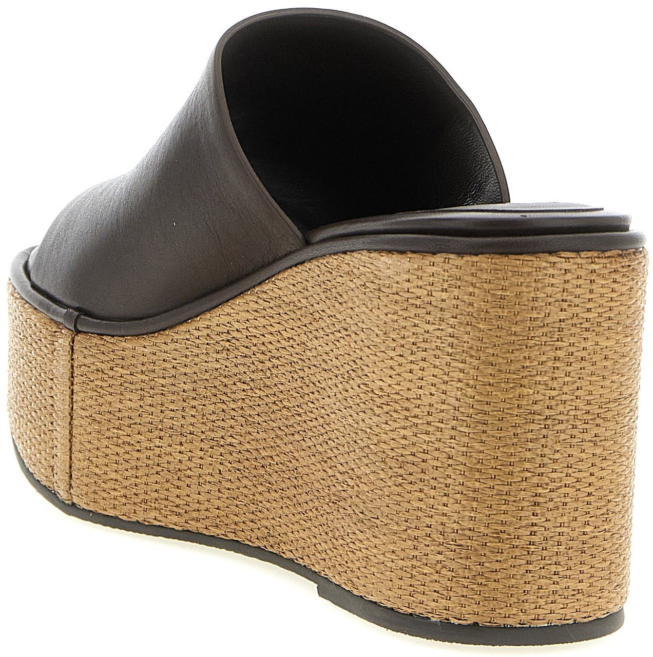 Brunello Cucinelli Brown Calfskin Wedge Sandals Bruin