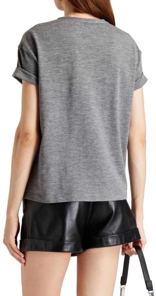 Brunello Cucinelli Brunello Cucinelli Gray Elastane T-Shirt Grijs