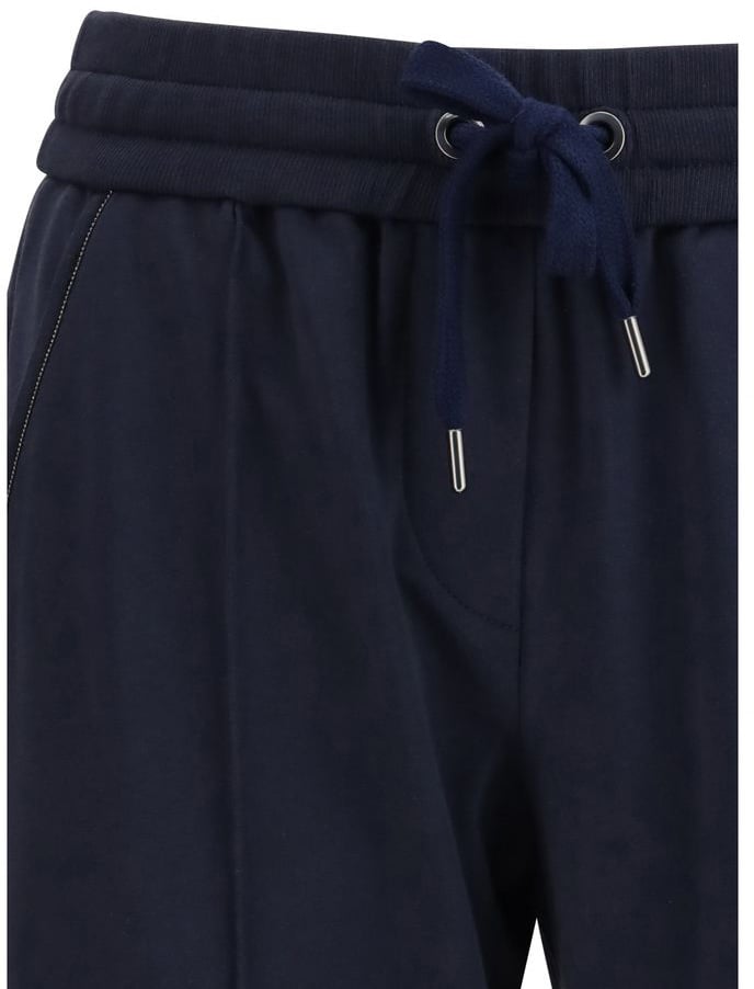 Brunello Cucinelli Blue Cotton Joggers (Workout Pants) Blauw
