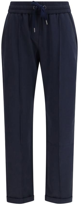 Brunello Cucinelli Blue Cotton Joggers (Workout Pants) Blauw