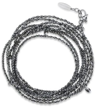 Brunello Cucinelli Brunello Cucinelli Black Silver Bracelet Zwart