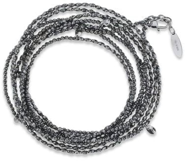 Brunello Cucinelli Brunello Cucinelli Black Silver Bracelet Zwart