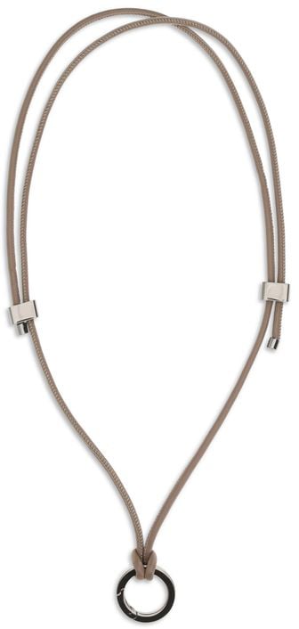 Brunello Cucinelli Brunello Cucinelli Black Calf Leather Bos Taurus Necklace Zwart