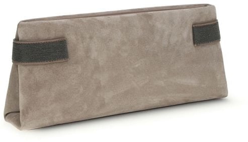 Brunello Cucinelli Brunello Cucinelli Gray Calf Leather Bos Taurus Clutch Bag Grijs