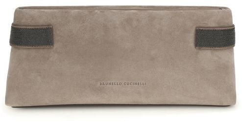 Brunello Cucinelli Brunello Cucinelli Gray Calf Leather Bos Taurus Clutch Bag Grijs