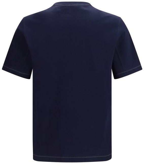 Brunello Cucinelli Blue Cotton T-Shirt Blauw