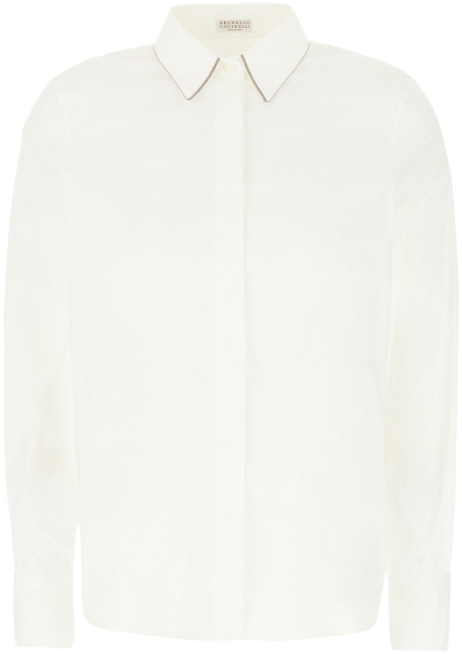 Brunello Cucinelli White poplin shirt Wit