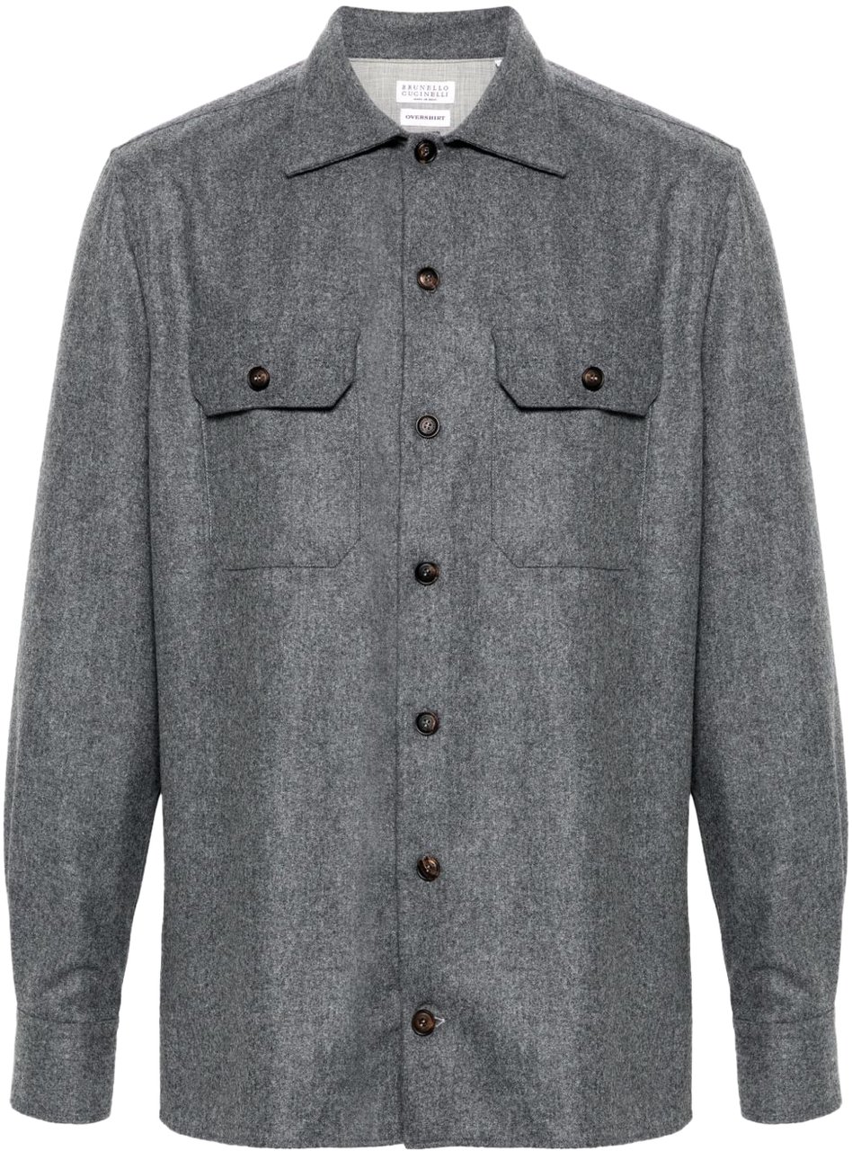 Brunello Cucinelli Shirts Grey Grijs