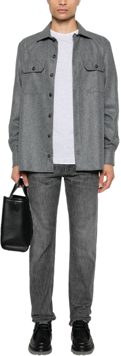 Brunello Cucinelli Shirts Grey Grijs