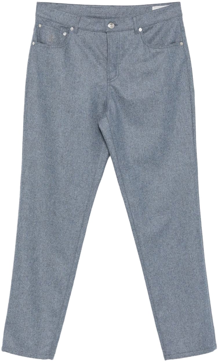 Brunello Cucinelli Trousers Clear Blue Blauw