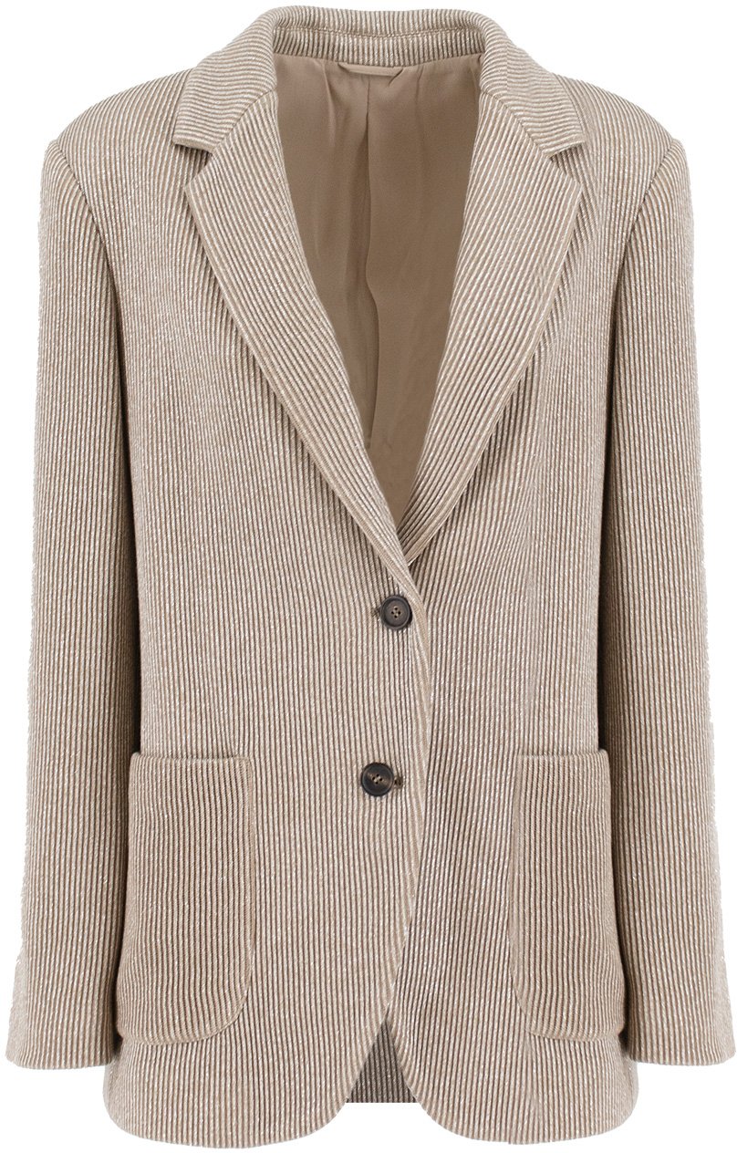 Brunello Cucinelli Cotton and viscose knit jacket Bruin