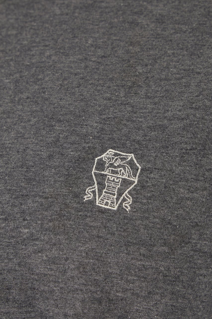 Brunello Cucinelli Brunello Cucinelli Melange grey cotton t-shirt Grijs