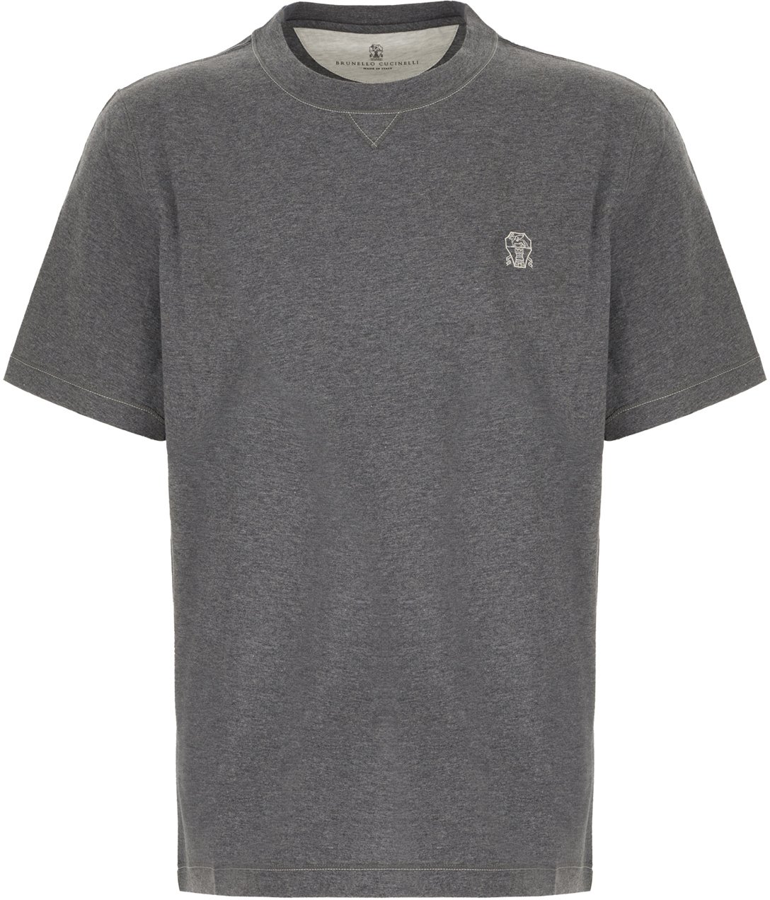 Brunello Cucinelli Brunello Cucinelli Melange grey cotton t-shirt Grijs