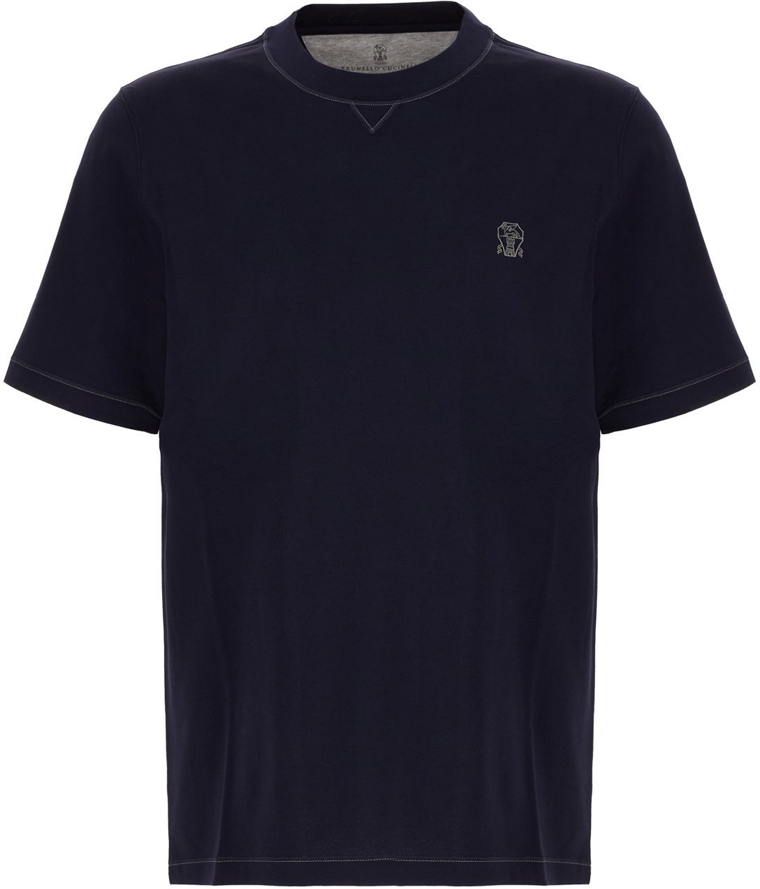 Brunello Cucinelli Brunello Cucinelli Midnight blue cotton t-shirt Blauw