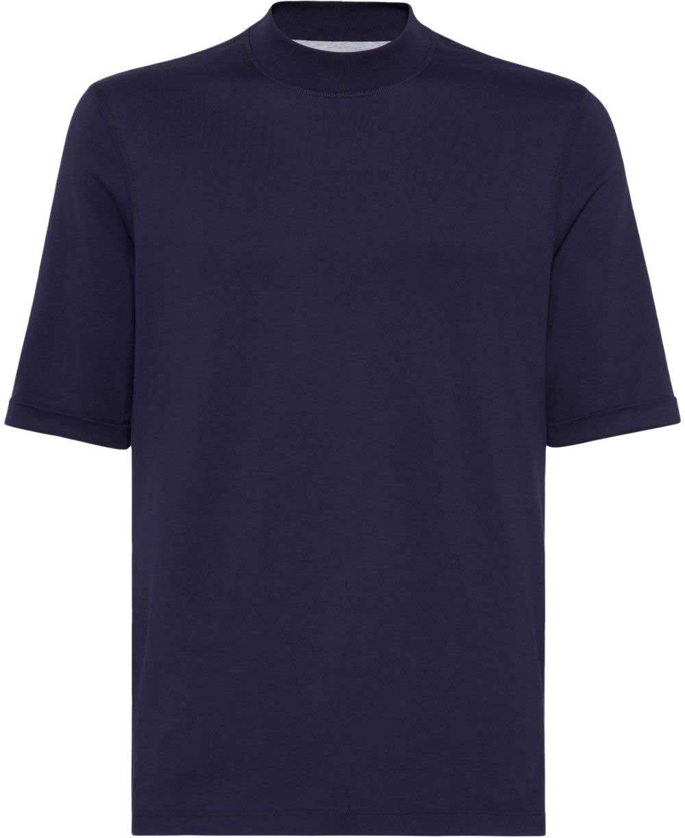 Brunello Cucinelli T-Shirts And Polos Blue Blauw