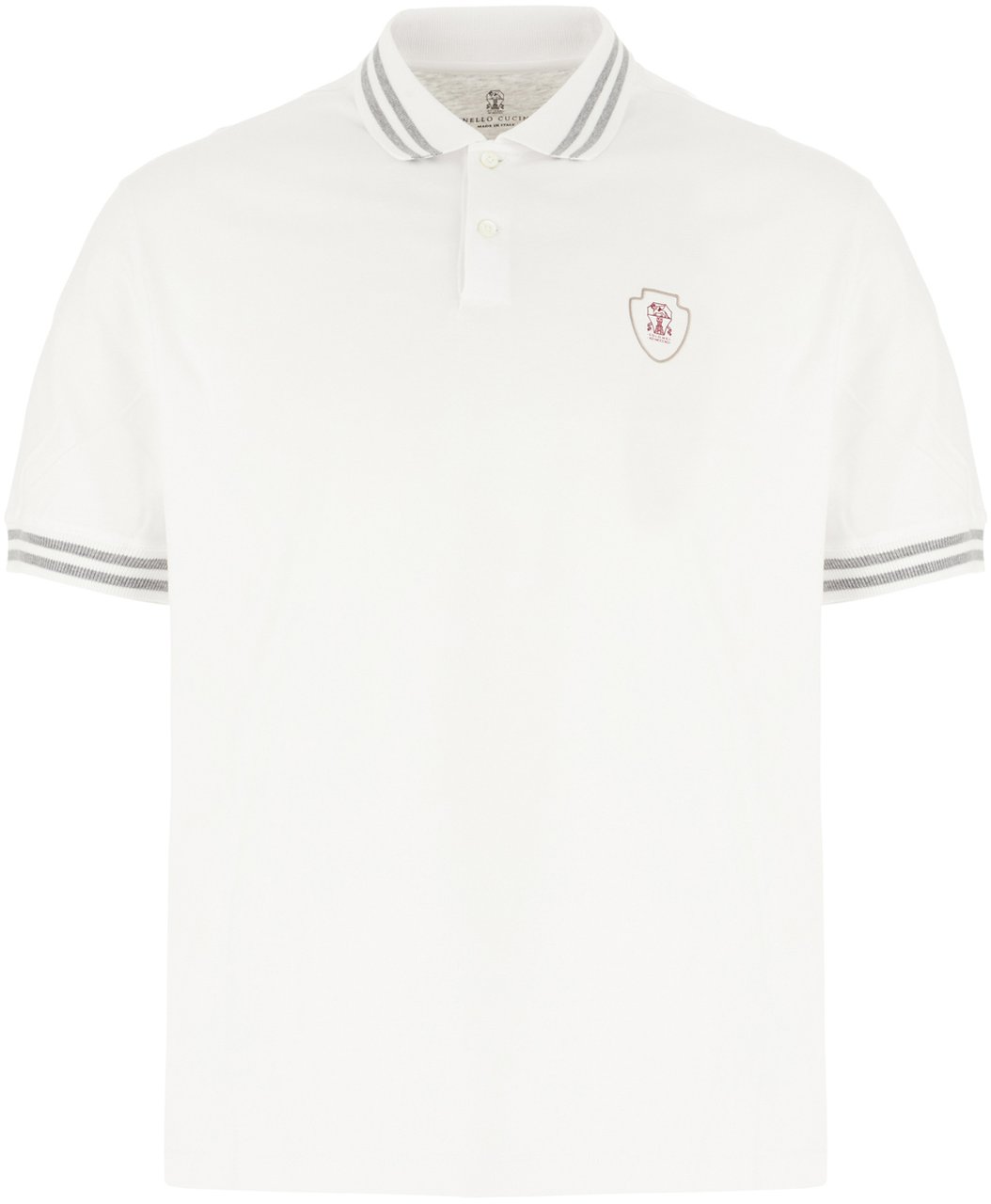 Brunello Cucinelli Brunello Cucinelli White cotton polo shirt Wit