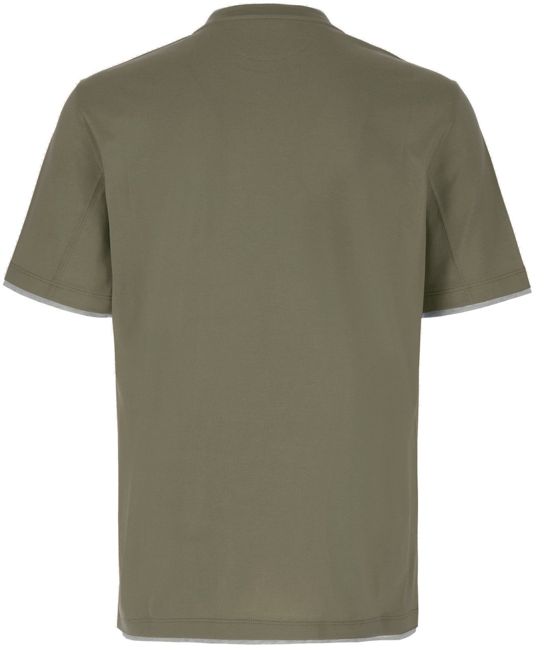 Brunello Cucinelli Military green cotton T-shirt Groen