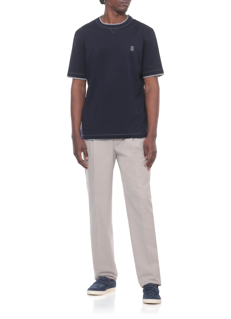 Brunello Cucinelli T-Shirts And Polos Blue Blauw