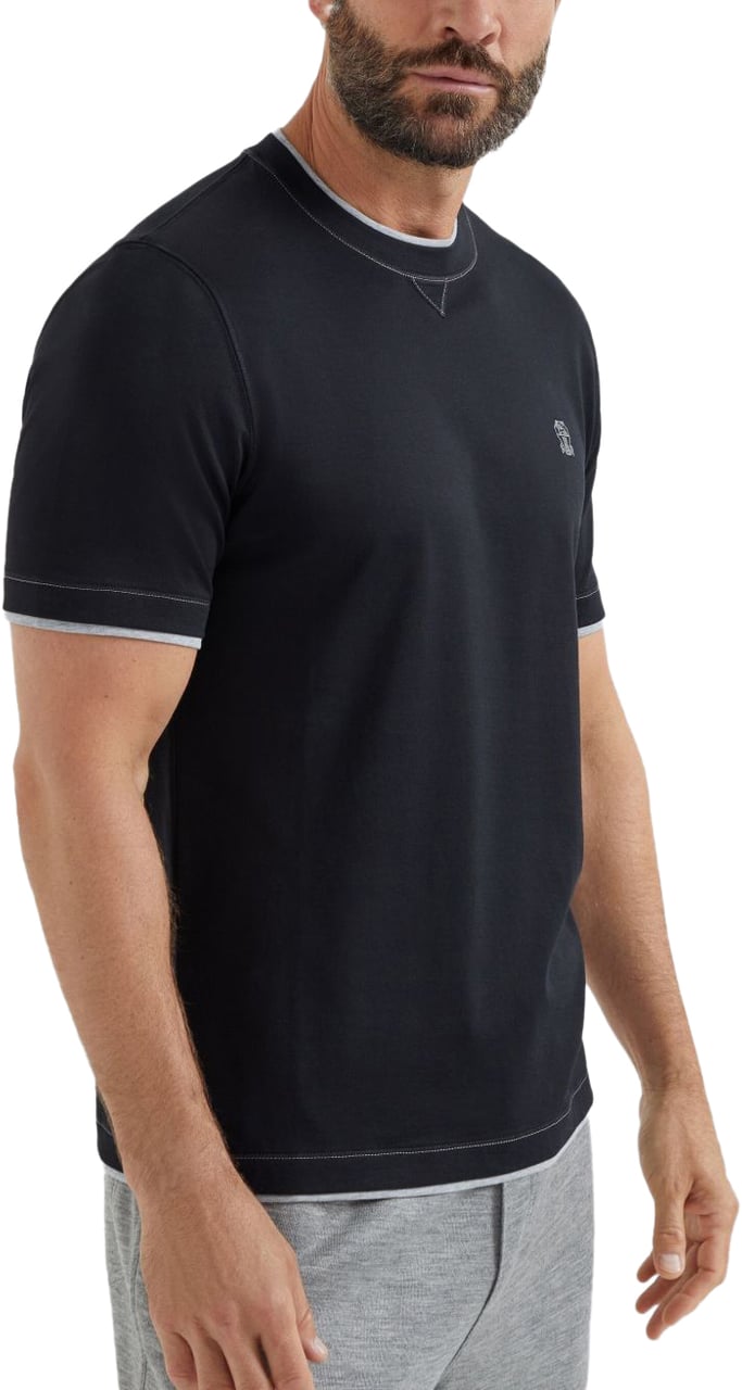 Brunello Cucinelli T-Shirts And Polos Blue Blauw