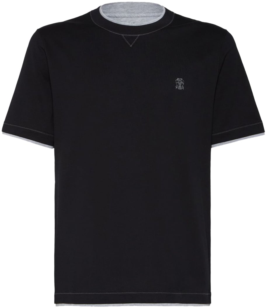 Brunello Cucinelli T-Shirts And Polos Blue Blauw