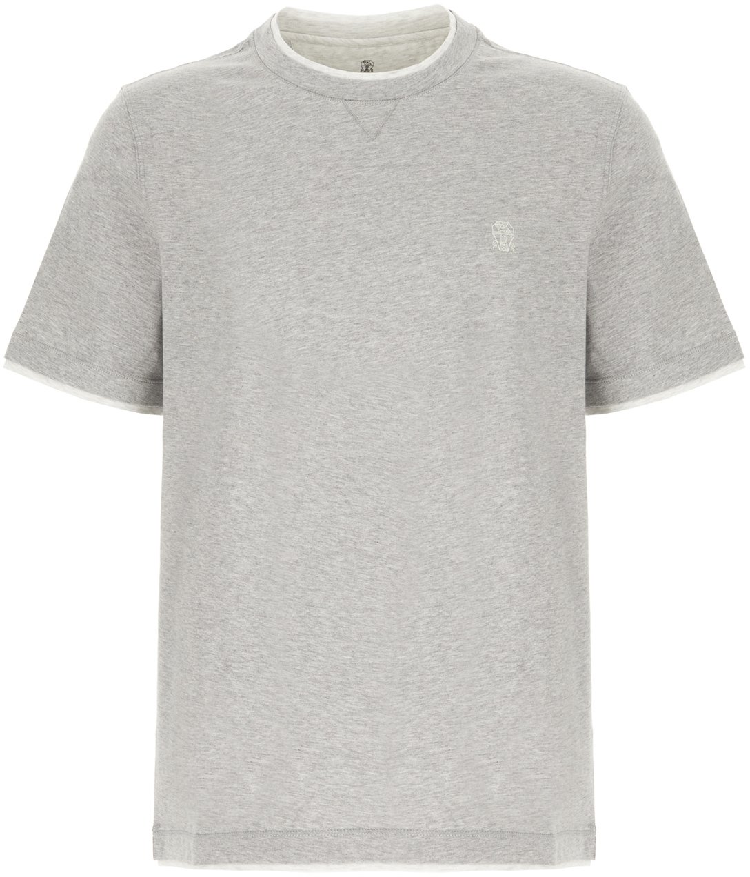 Brunello Cucinelli Brunello Cucinelli Melange grey cotton t-shirt Grijs