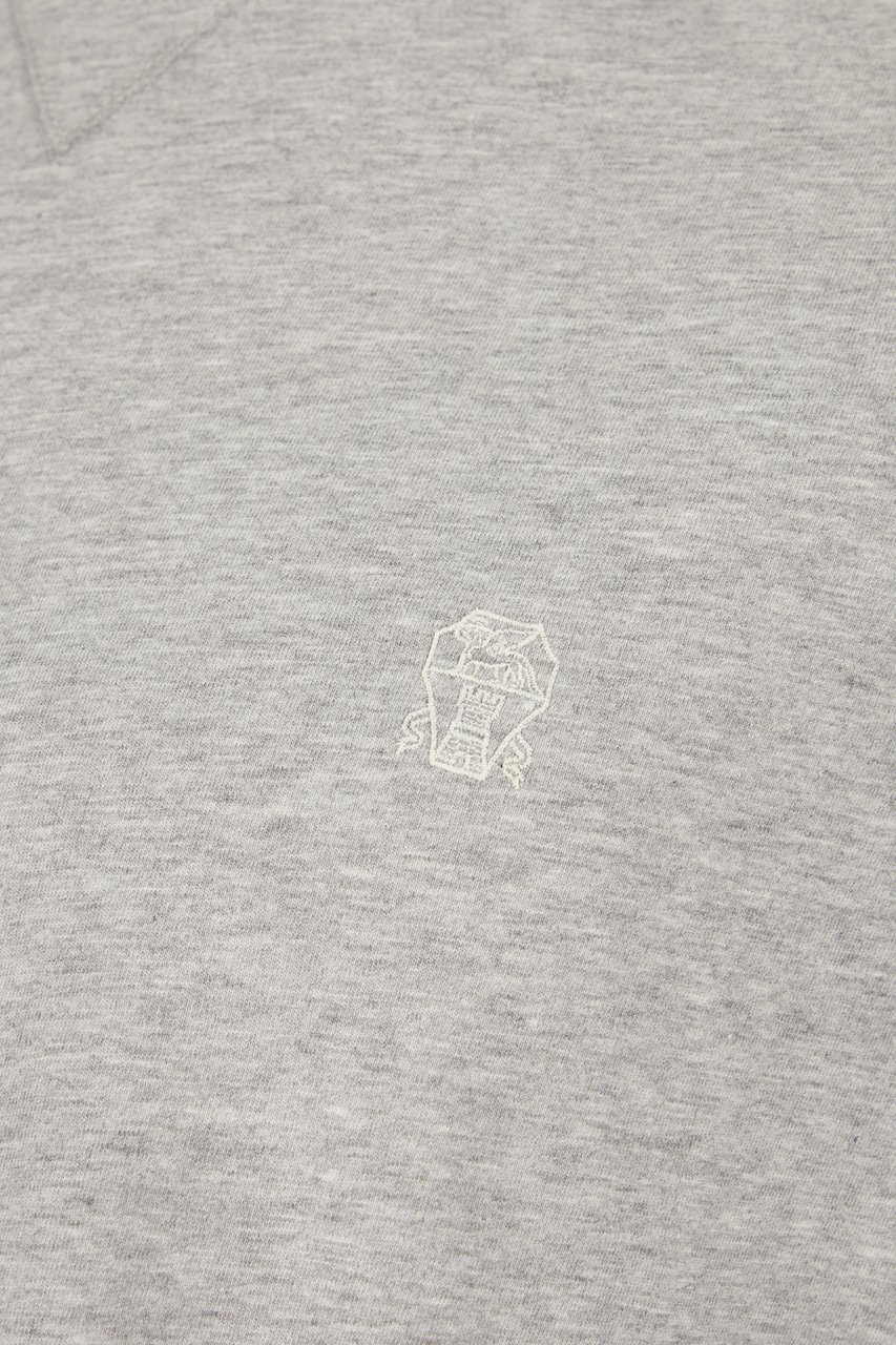 Brunello Cucinelli Brunello Cucinelli Melange grey cotton t-shirt Grijs