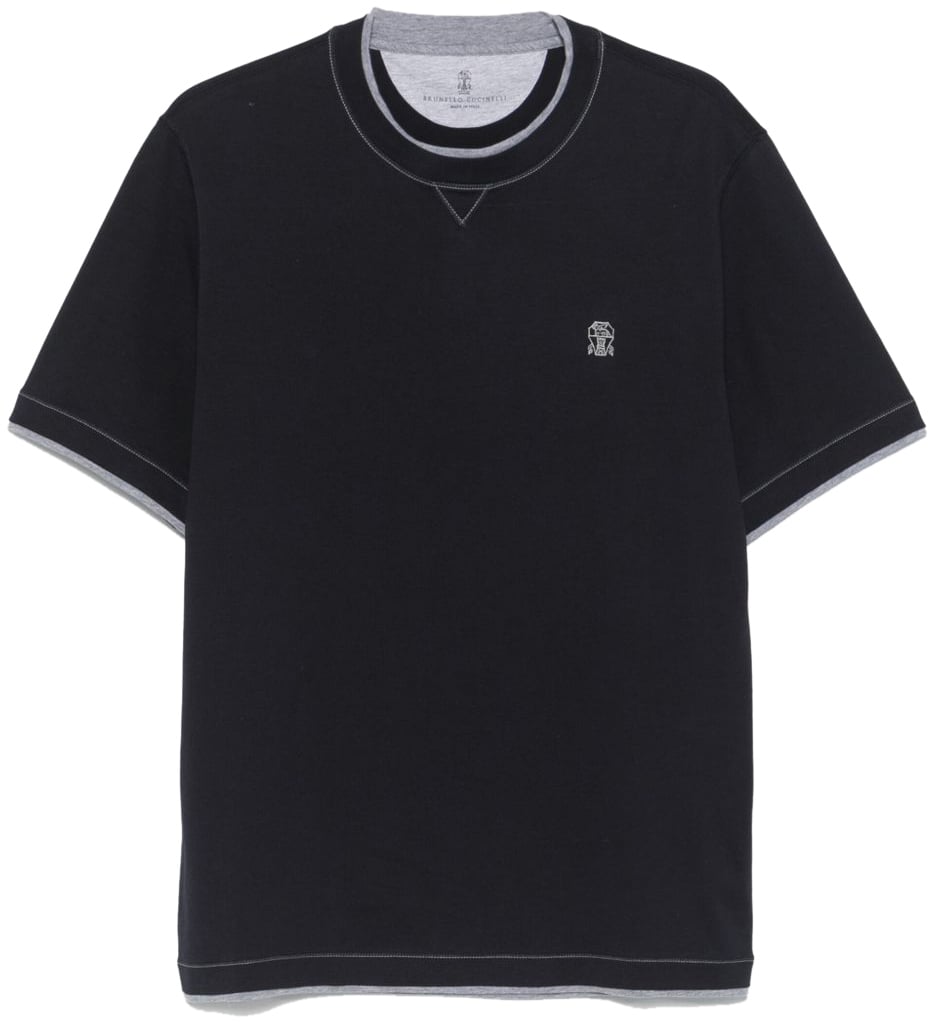 Brunello Cucinelli T-Shirts And Polos Blue Blauw