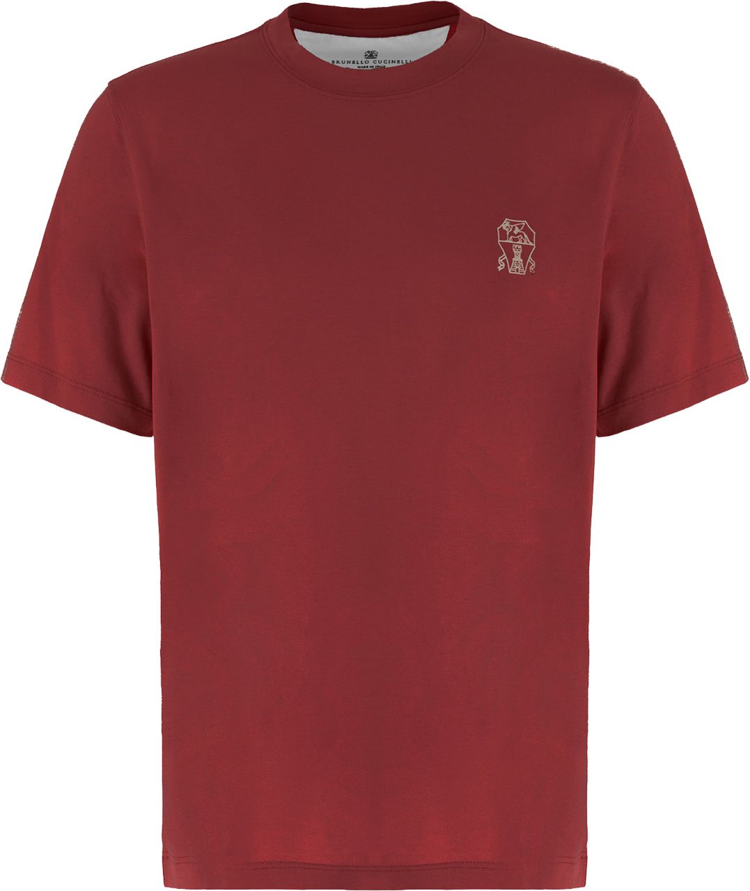 Brunello Cucinelli Brick grey cotton t-shirt Rood