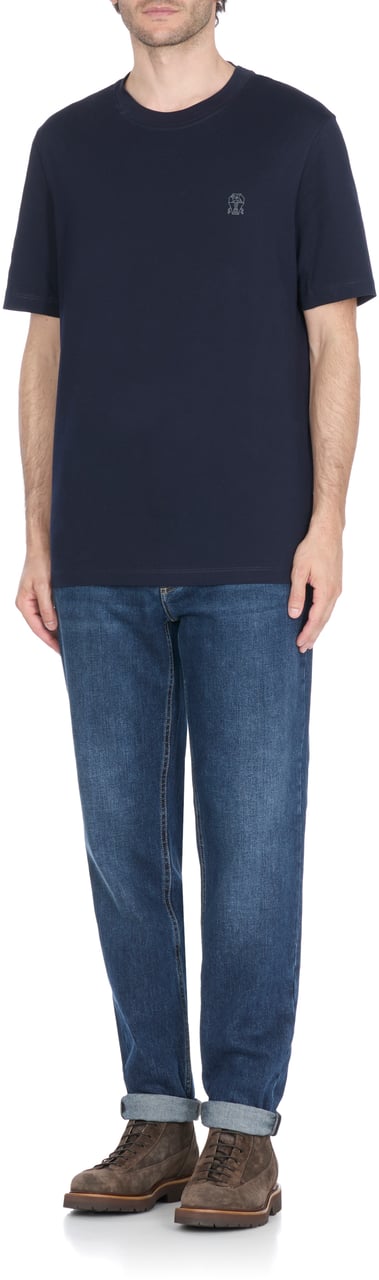Brunello Cucinelli T-Shirts And Polos Blue Blauw