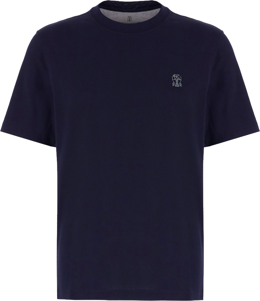 Brunello Cucinelli Navy blue cotton t-shirt Blauw