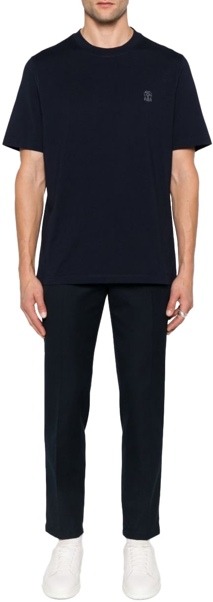 Brunello Cucinelli T-Shirts And Polos Blue Blauw