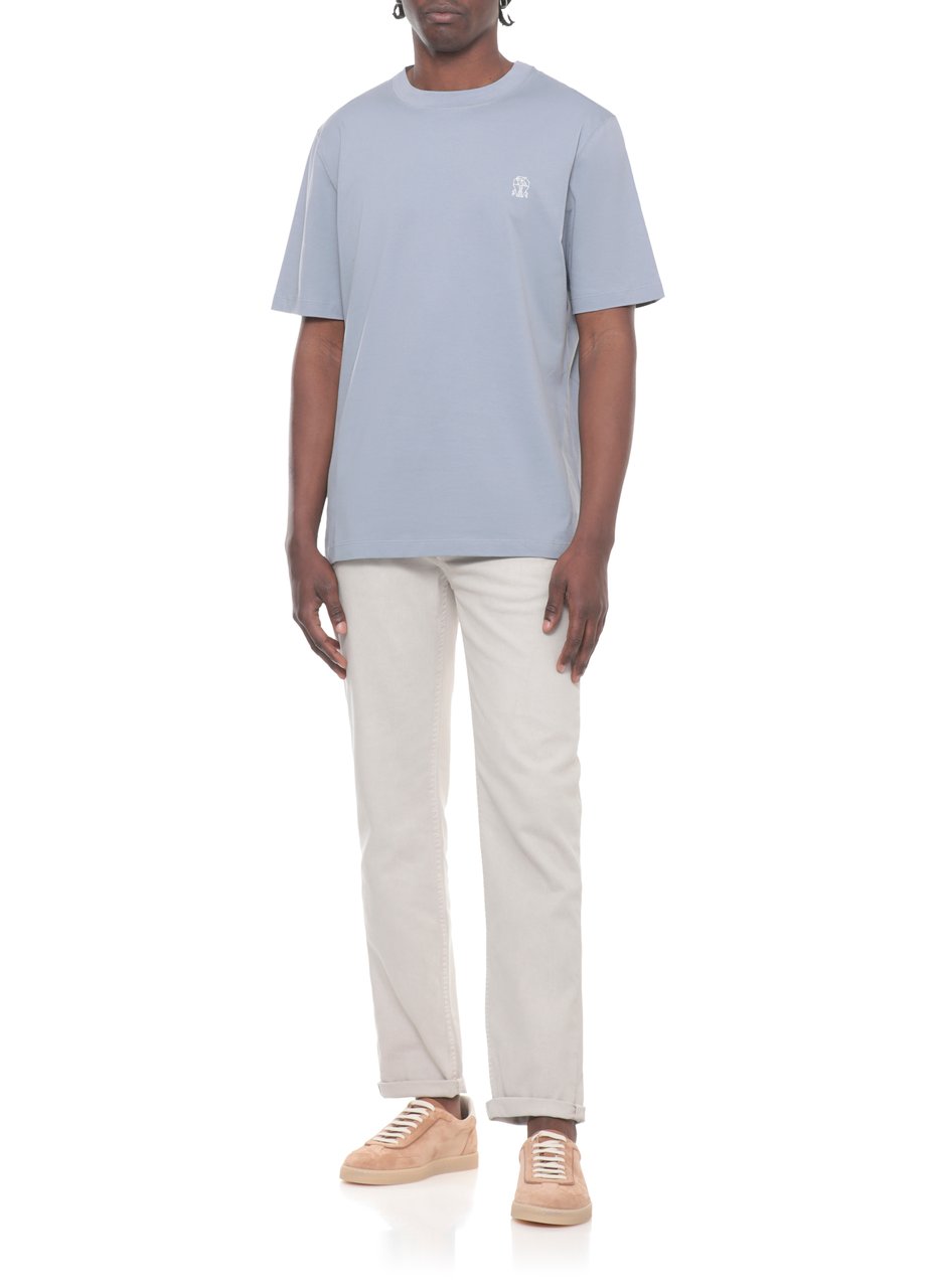 Brunello Cucinelli T-Shirts And Polos Blue Blauw