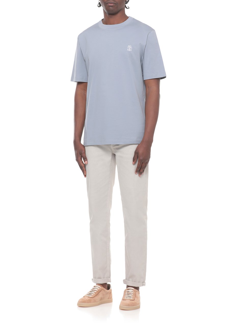 Brunello Cucinelli T-Shirts And Polos Blue Blauw