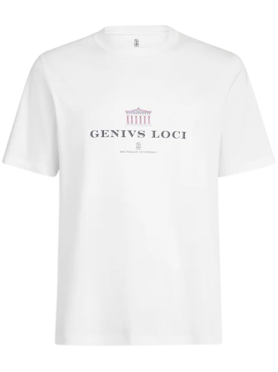 Brunello Cucinelli Classic White Short-Sleeve T-Shirt with Subtle Print Wit
