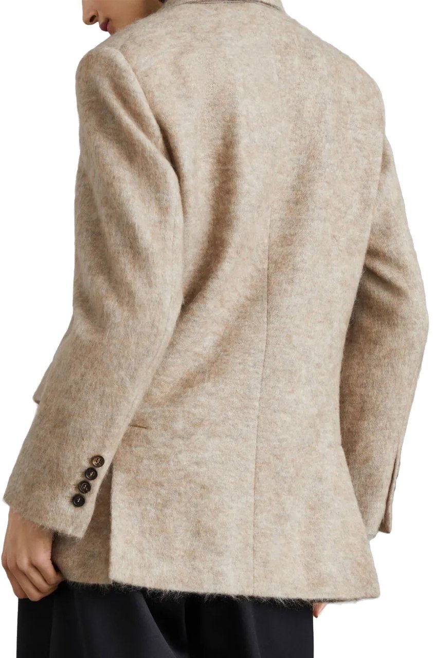 Brunello Cucinelli Brunello Cucinelli Monili-Embellished Blazer Beige