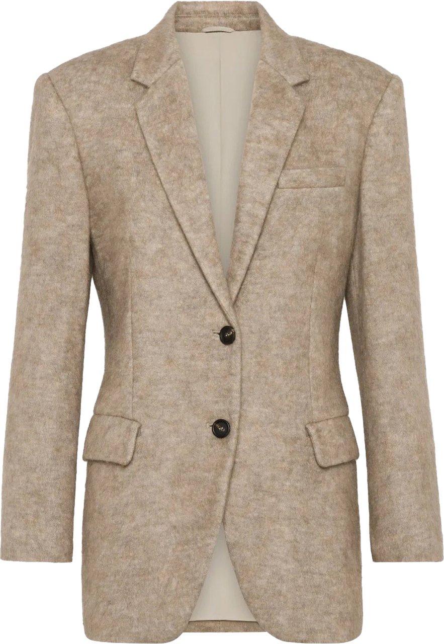 Brunello Cucinelli Monili-Embellished Blazer Beige