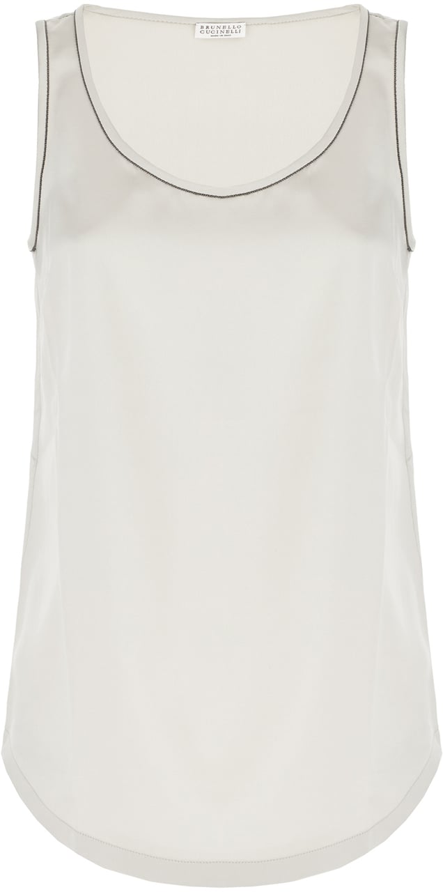 Brunello Cucinelli Brunello Cucinelli Grey stretch silk top Grijs