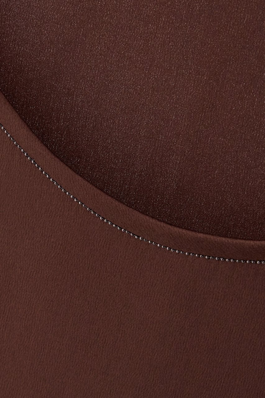 Brunello Cucinelli Brunello Cucinelli Chocolate stretch silk top Bruin