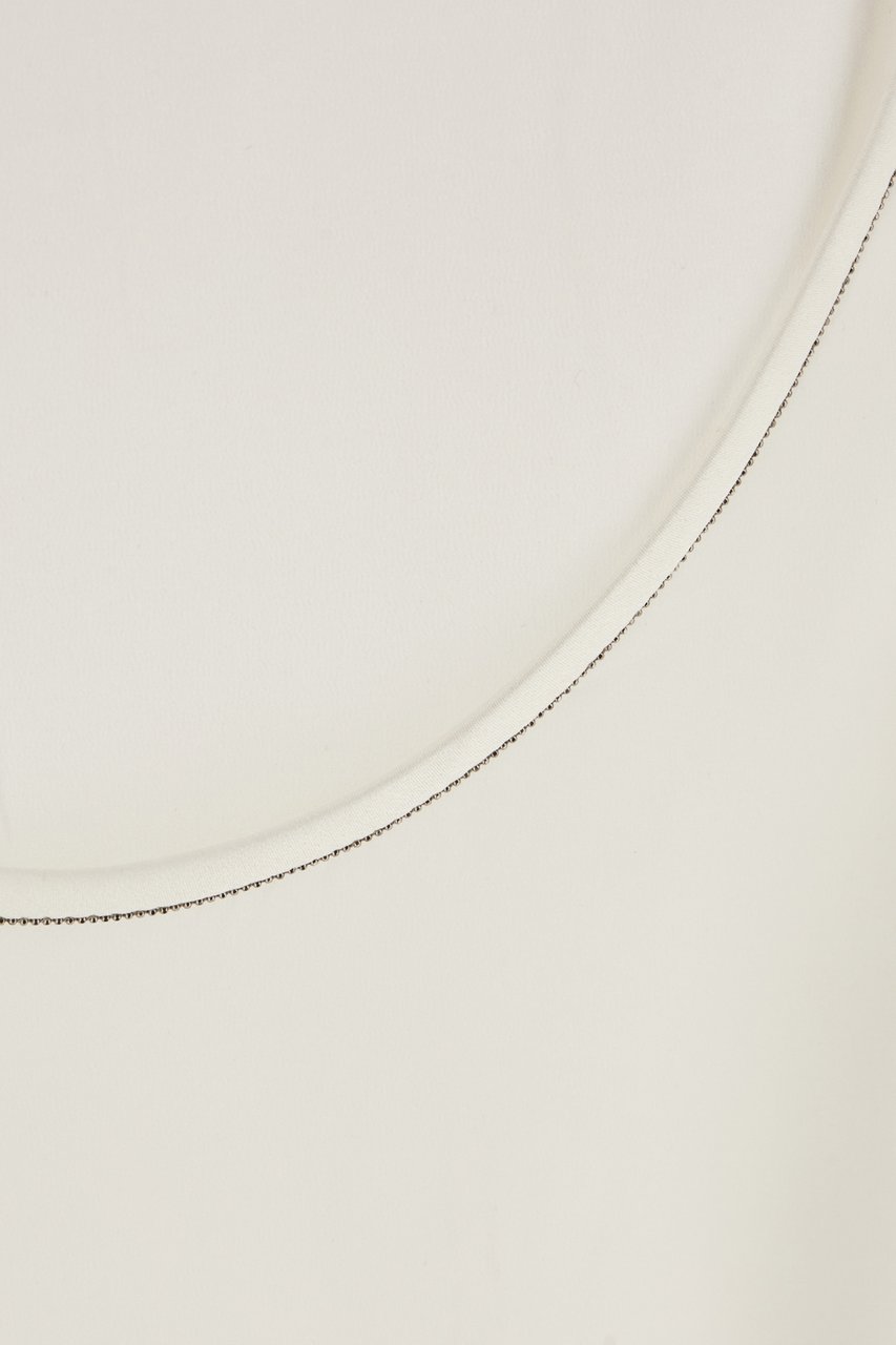 Brunello Cucinelli Brunello Cucinelli Chalk stretch silk top Wit