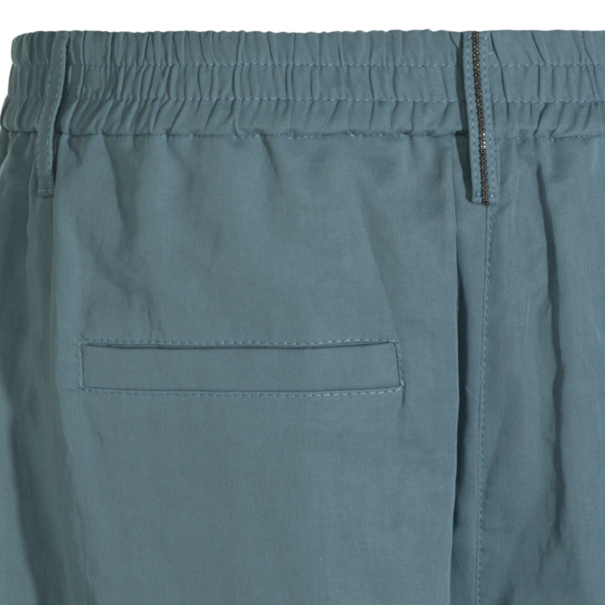 Brunello Cucinelli Wide-Leg Trousers with Elastic Waistband and Semi-Sheer Design Blauw