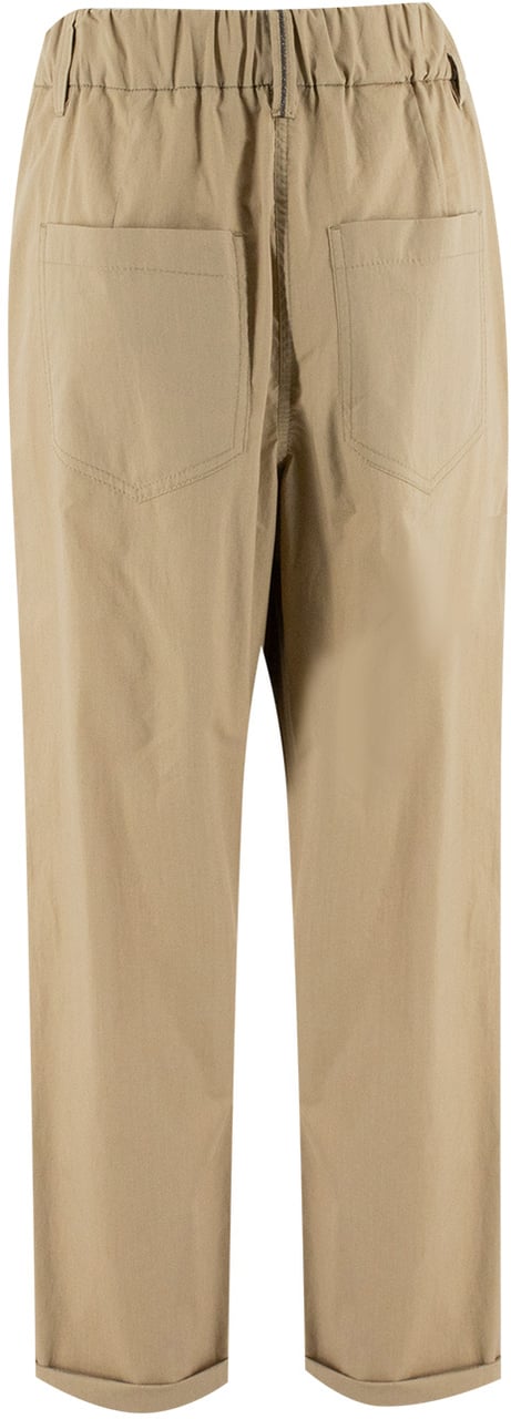 Brunello Cucinelli Cotton poplin trousers Beige
