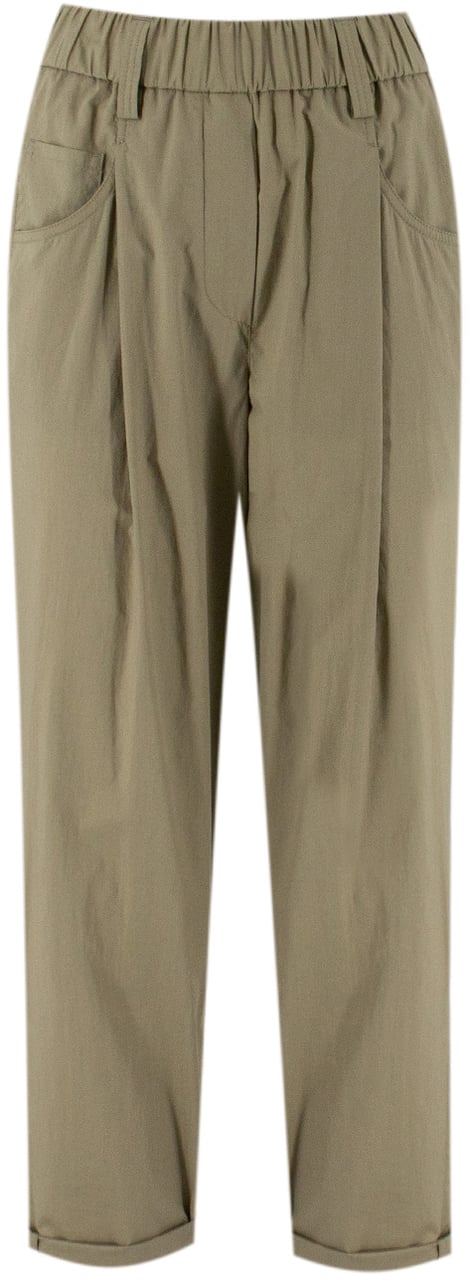 Brunello Cucinelli Cotton poplin trousers Groen